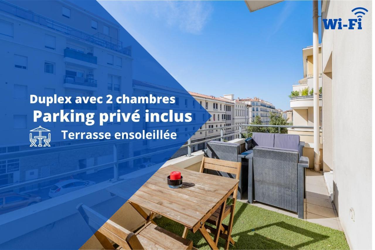 La Joliette; Duplex 2 Chambres, Parking Inclus+ Terrasse+ Ascenseur Marseilles Exterior foto
